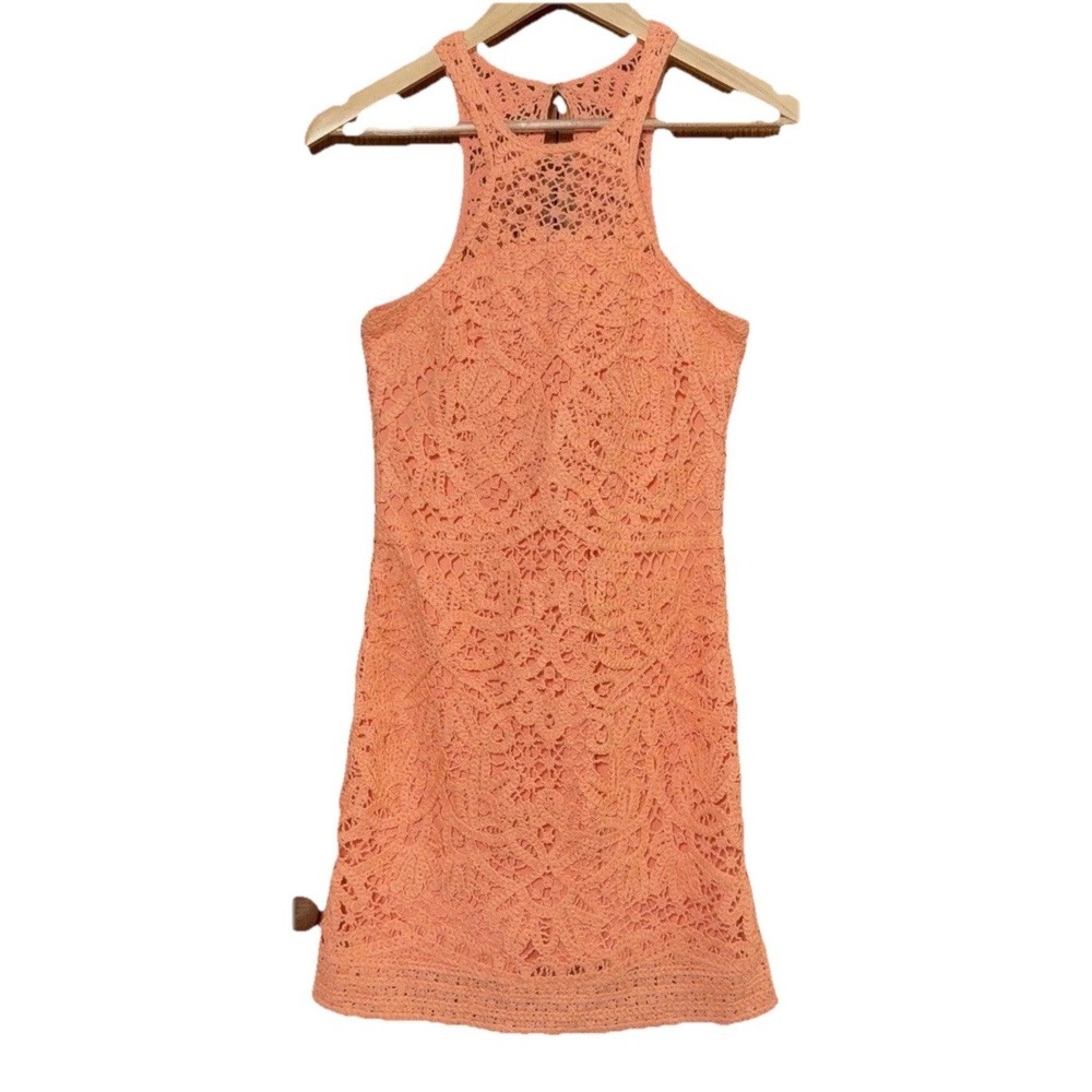 Lilly Pulitzer Jaimie Dress Wms XS Cantaloupe Lace Crochet Boho Party Spring 🧡